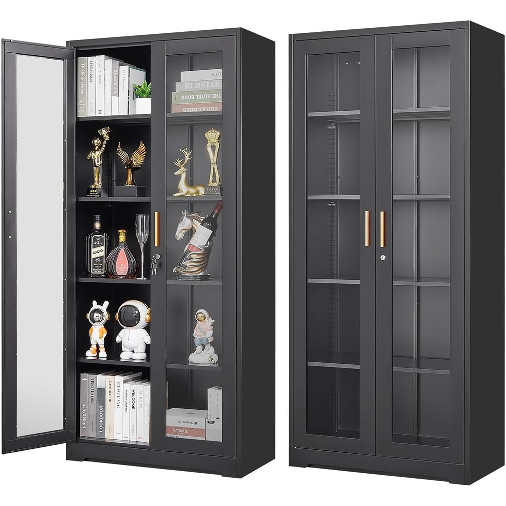 Glass Cabinet Display - Vitrine en verre avec serrure, vitrine
