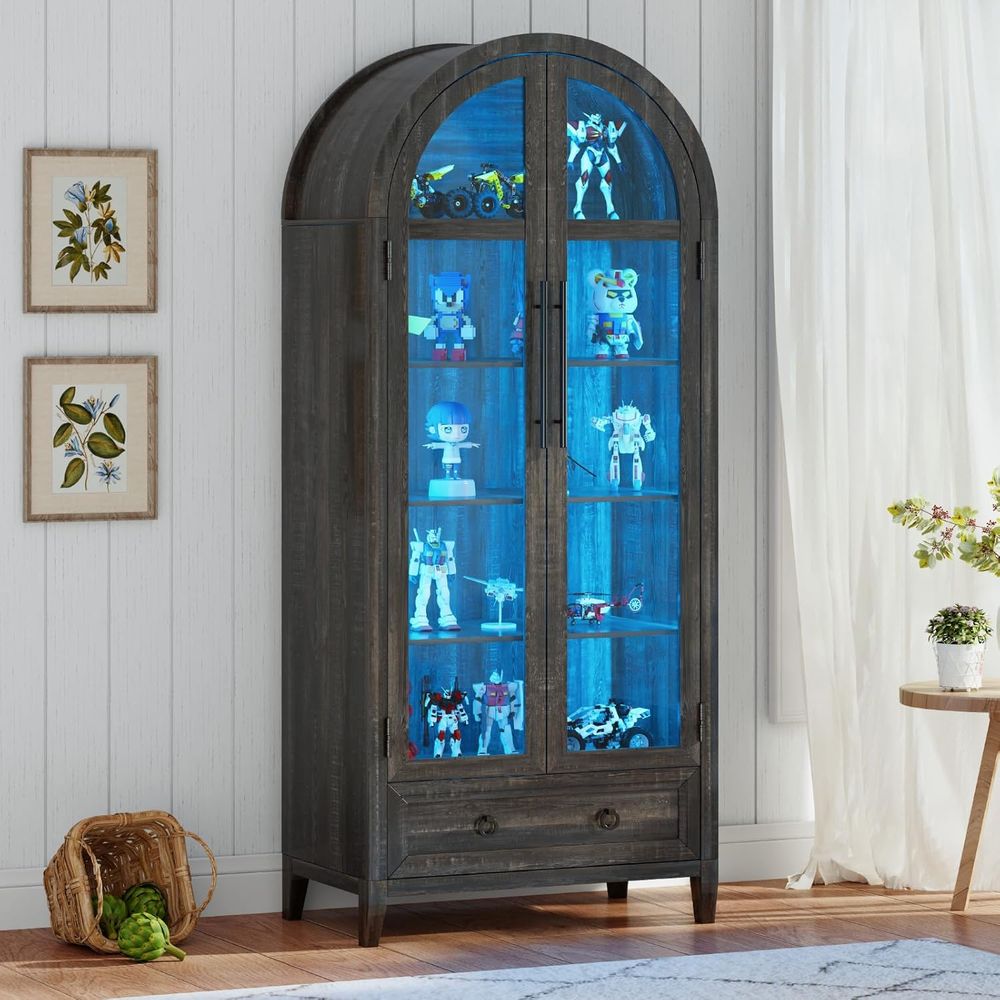 Vitrine en verre cintrée 73 av - Glass Cabinet Display avis et prix