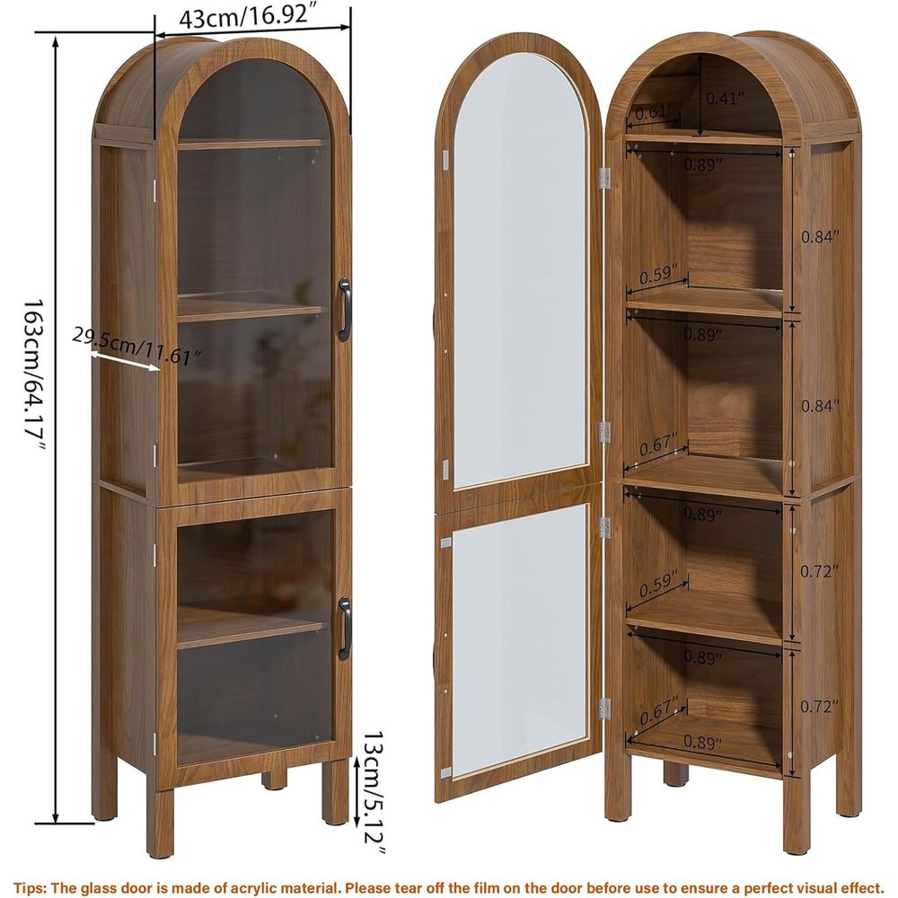 Vitrine arquée haute de 64,17  - Glass Cabinet Display avis et prix