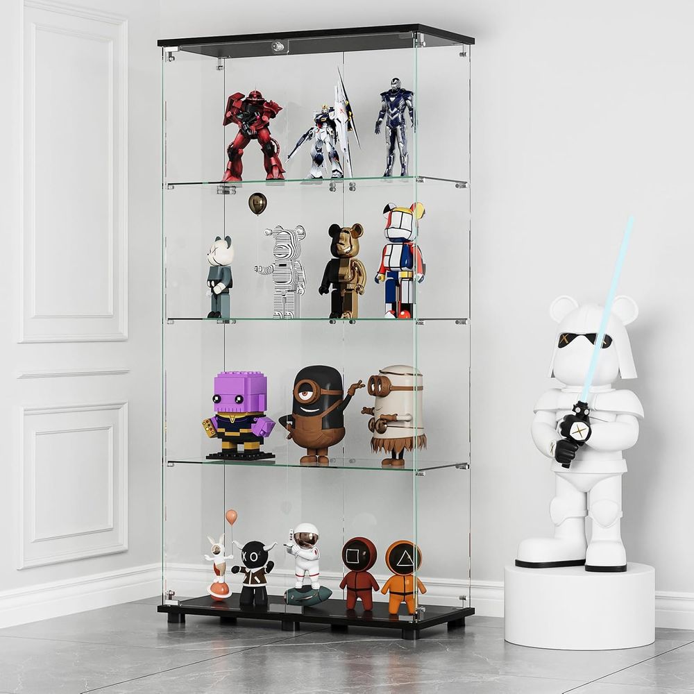 Vitrine en verre avec 4 étagèr - Glass Cabinet Display avis et prix