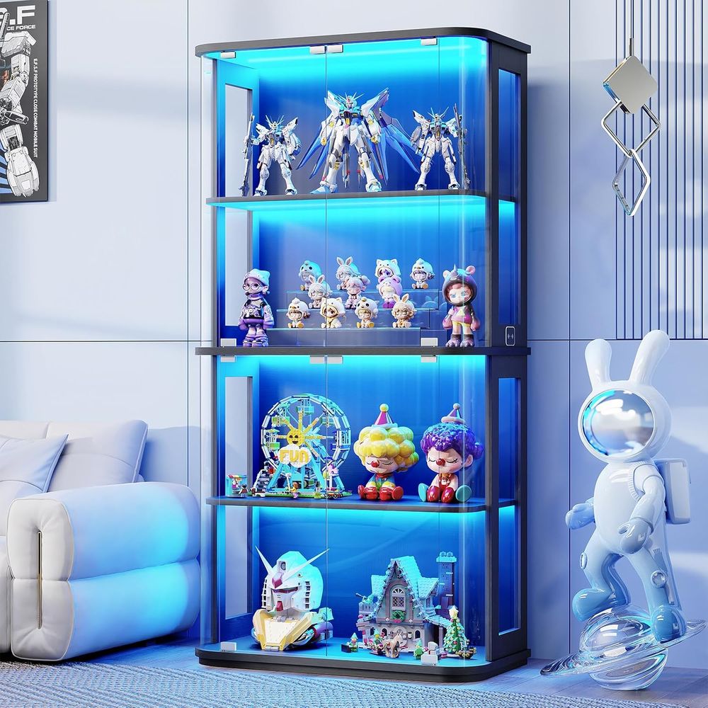 Vitrine arrondie avec porte en - Glass Cabinet Display avis et prix