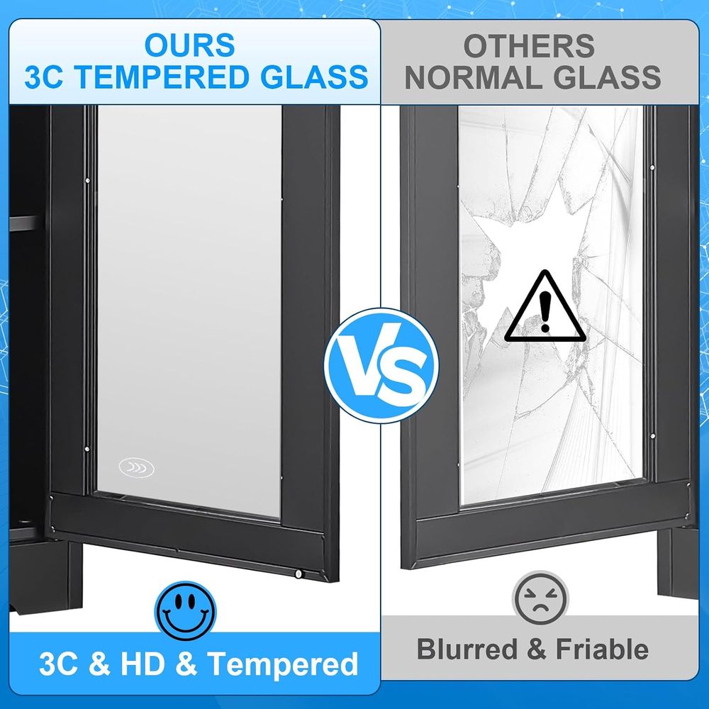 Vitrine en verre avec serrure, - Glass Cabinet Display avis et prix