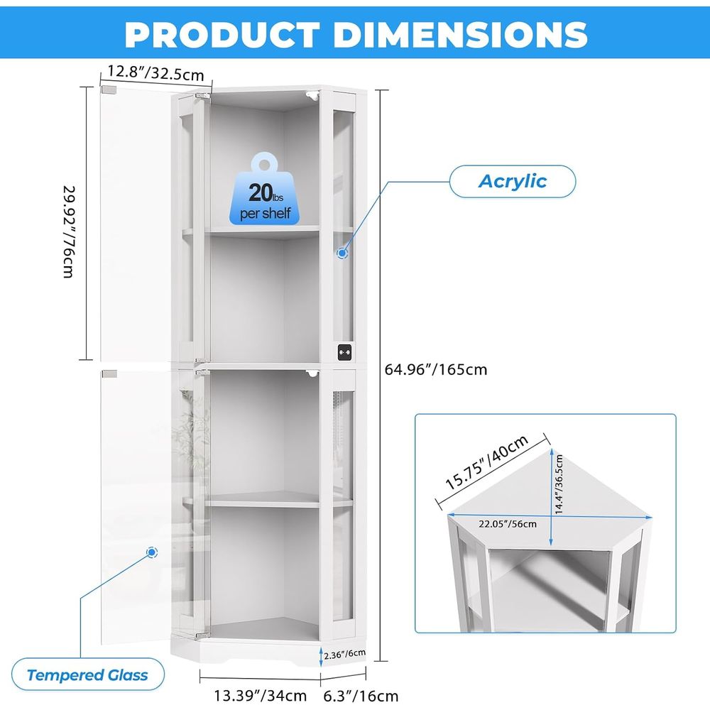 Vitrine en verre de 65 pouces  - Glass Cabinet Display avis et prix