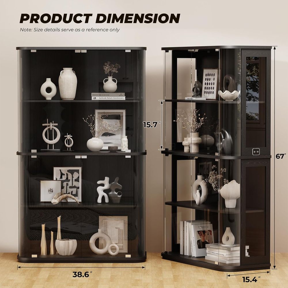 Grande vitrine arrondie avec p - Glass Cabinet Display avis et prix