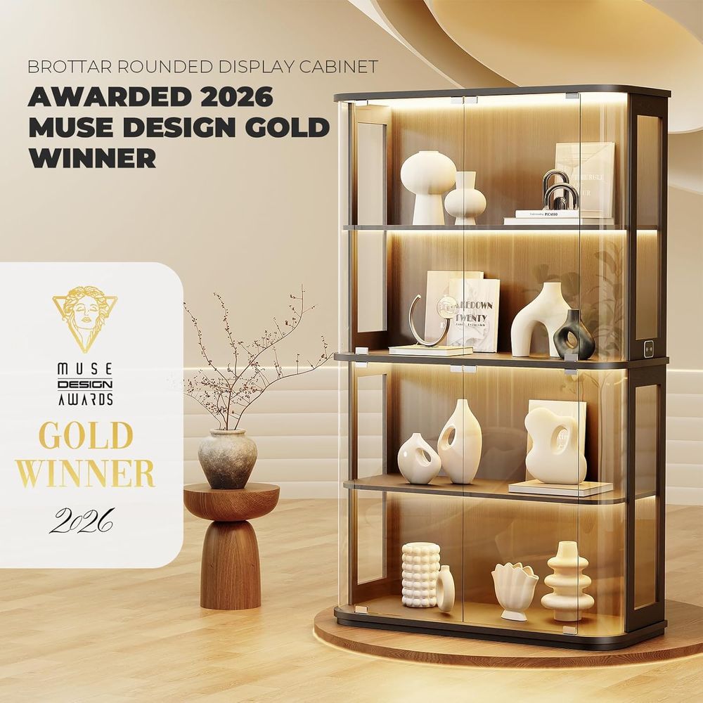 Grande vitrine arrondie avec p - Glass Cabinet Display avis et prix