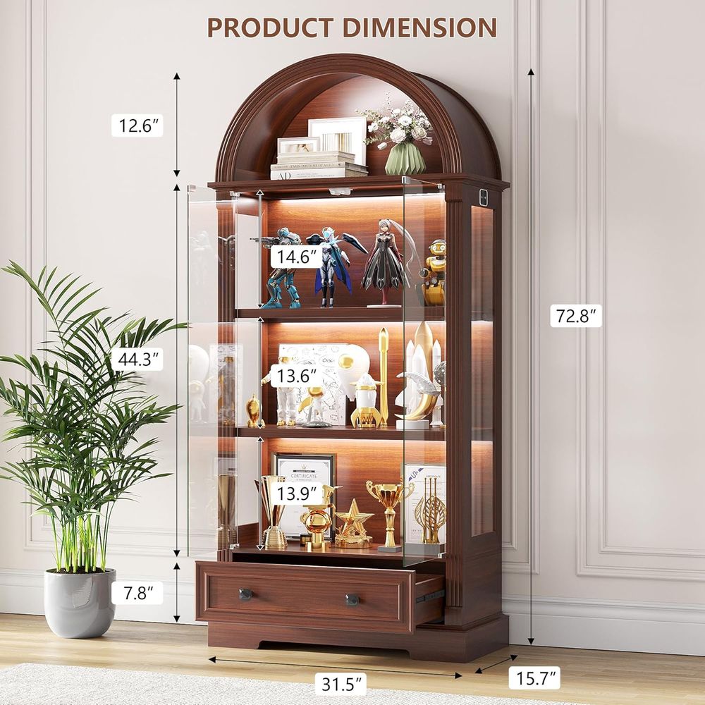 Vitrine avec porte en verre et - Glass Cabinet Display avis et prix