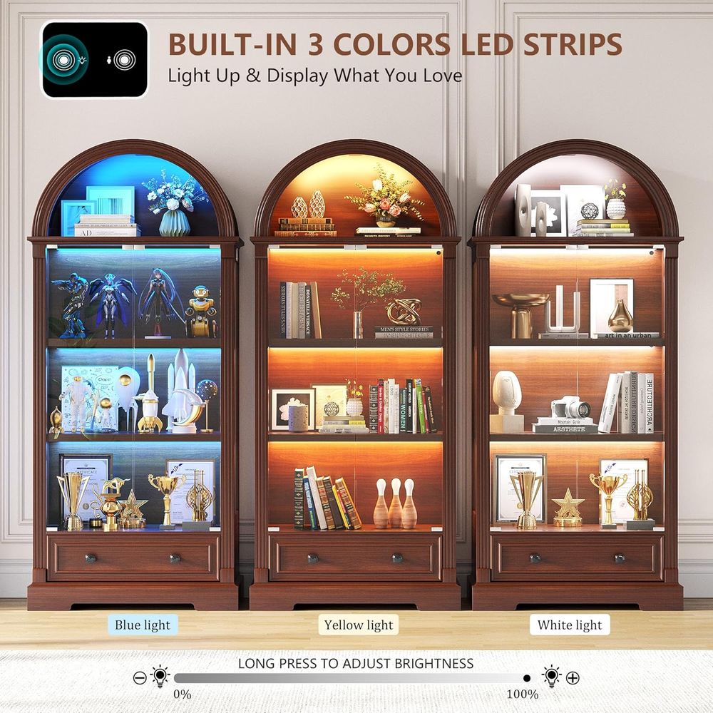Vitrine avec porte en verre et - Glass Cabinet Display avis et prix