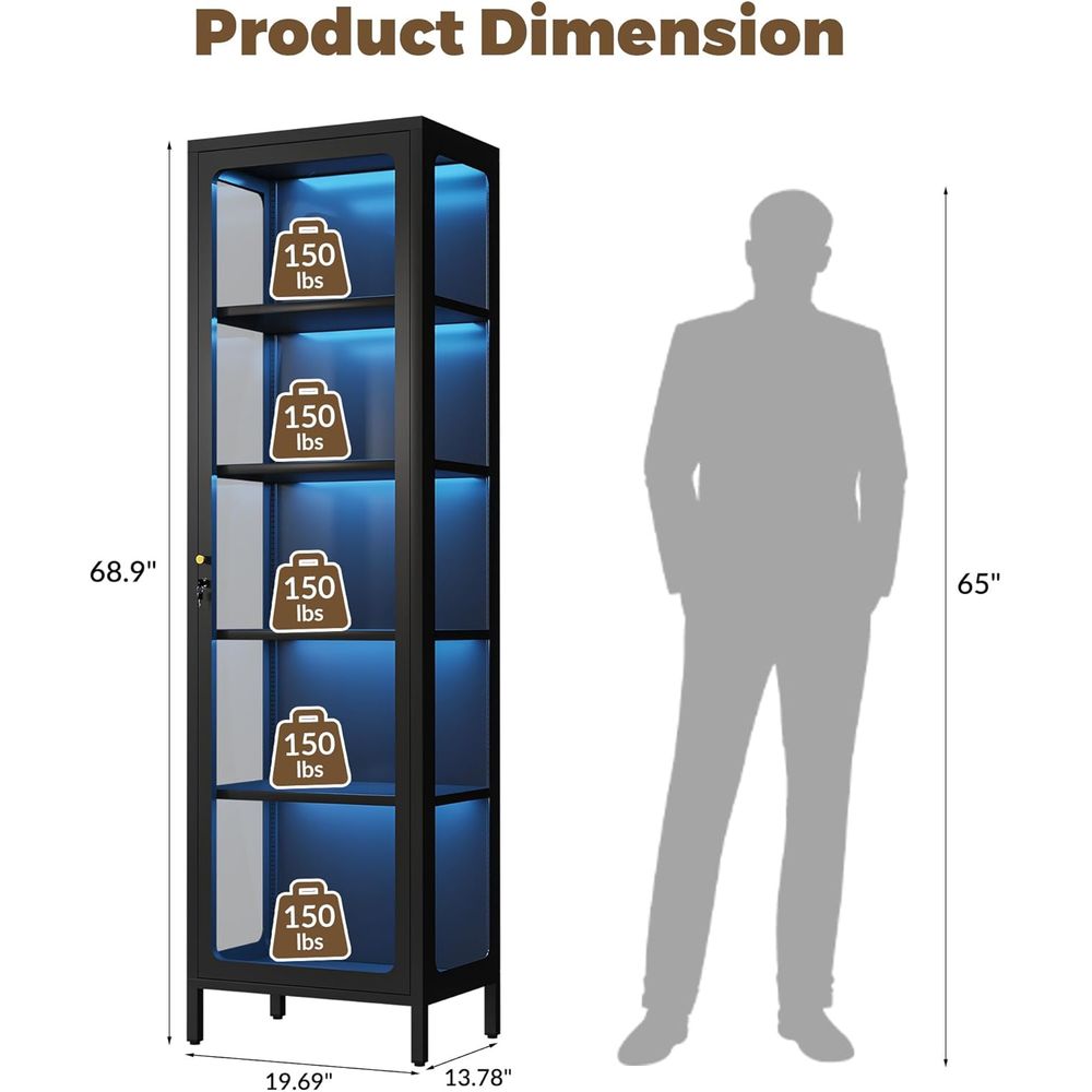 Vitrine en verre avec serrure  - Glass Cabinet Display avis et prix