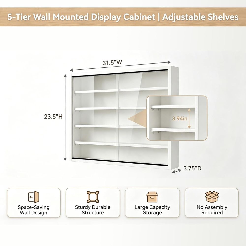 Présentoir mural à 5 niveaux p - Glass Cabinet Display avis et prix
